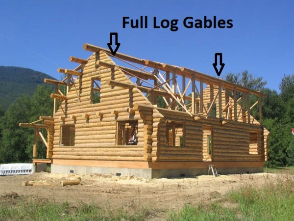 With full log gables