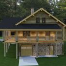 Log cabin with wrap around porch