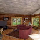 Living room in log cabin