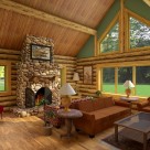 Interior living room in log home