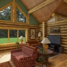 Interior living room of log home