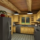 Interior log cabin kitchen