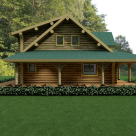 Exterior side view of log home