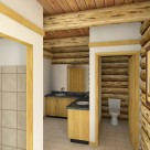 Master bathroom in custom log home