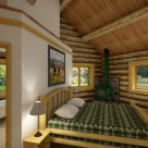 Bedroom in custom log home