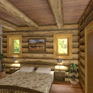 Bedroom of custom log home