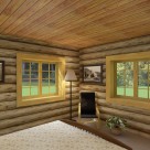 Bedroom in custom log home