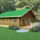 Log cabin in the woods