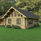 Exterior log home rendering