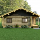 Exterior log home rendering