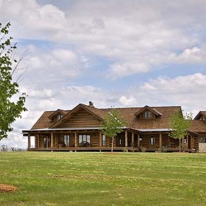 Ranch style log home