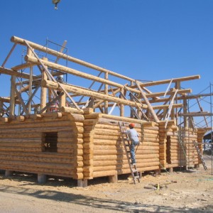 Construction Yard - Montana Log Homes : Montana Log Homes