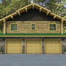 exterior log cabin built over garage