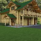 exterior log garage with living above
