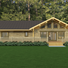 Custom log home rendering