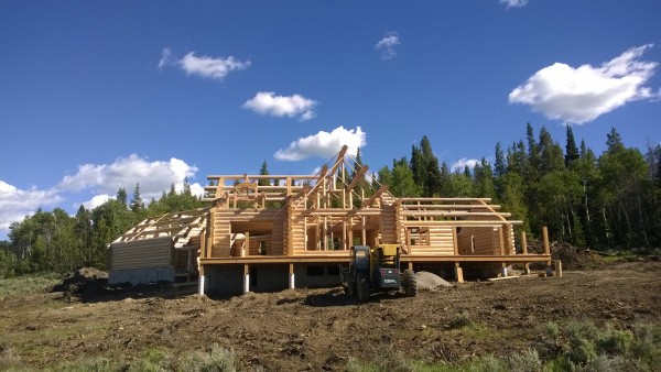 Log home under construction
