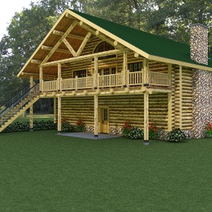 Log home rendering